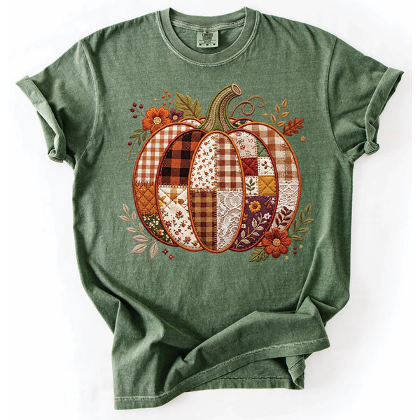 Patchwork Pumpkin Short Sleeve T-Shirt