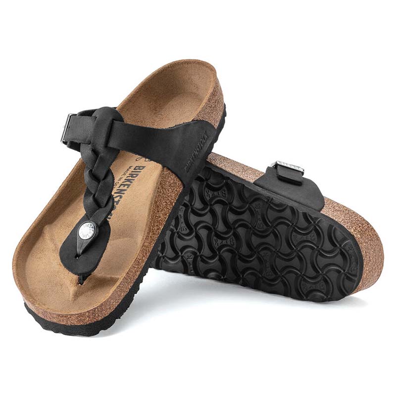 Gizeh Braid Sandals in Black