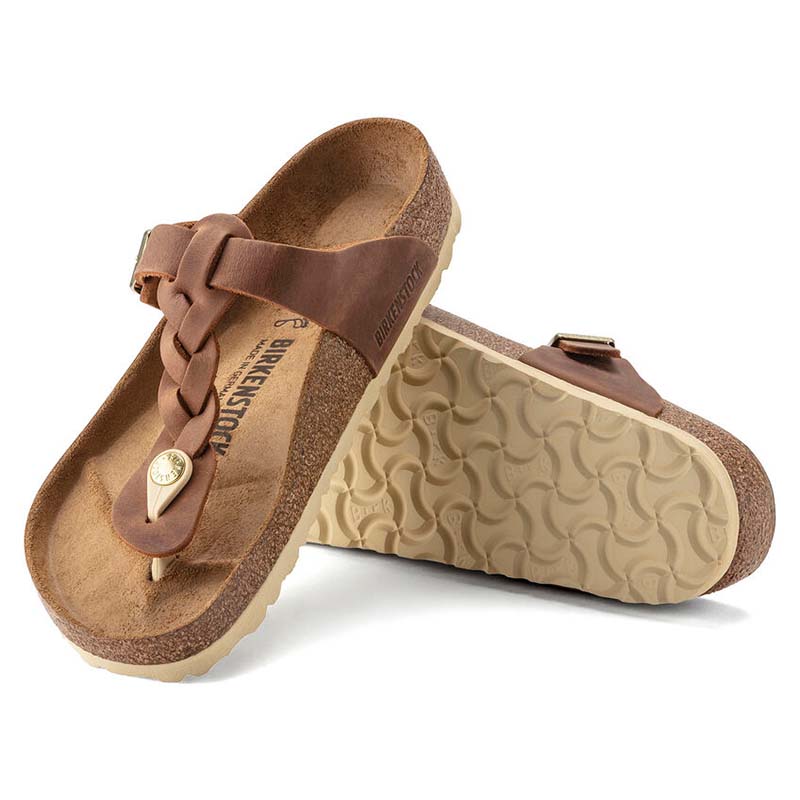 Gizeh Braid Sandals in Cognac