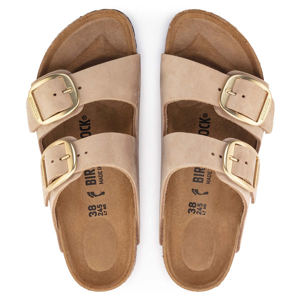 Women's Arizona Leather Big Buckle Sandals in Sandcastle