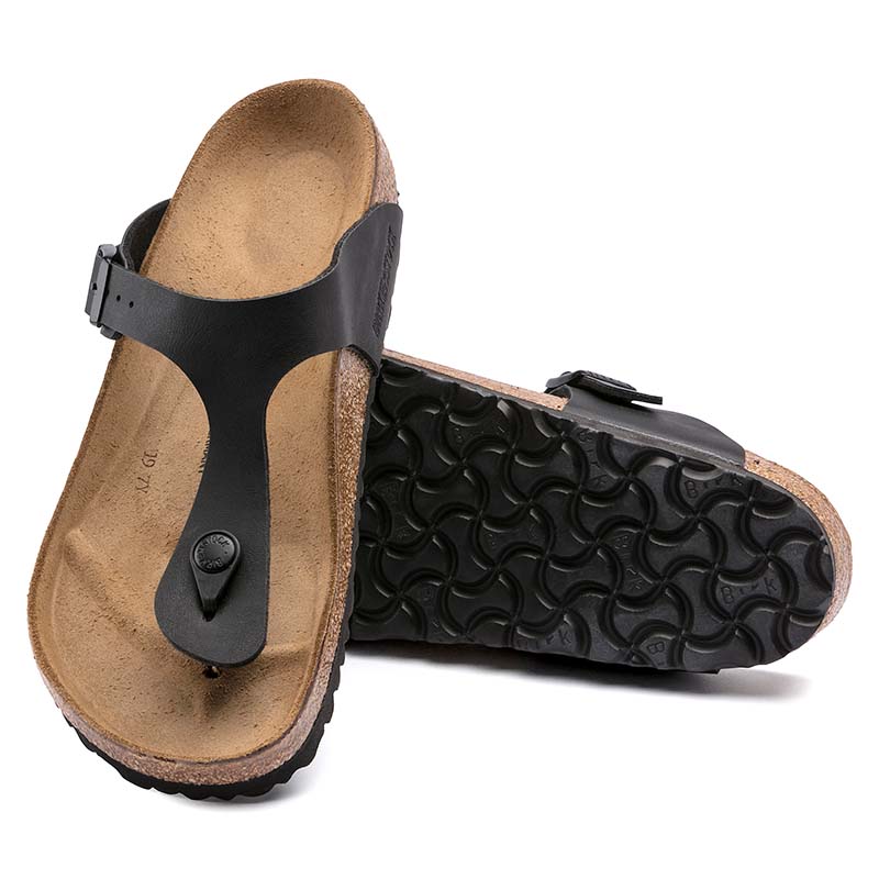 Birkenstock Gizeh Birkibuc Sandals in Black Palmetto Moon