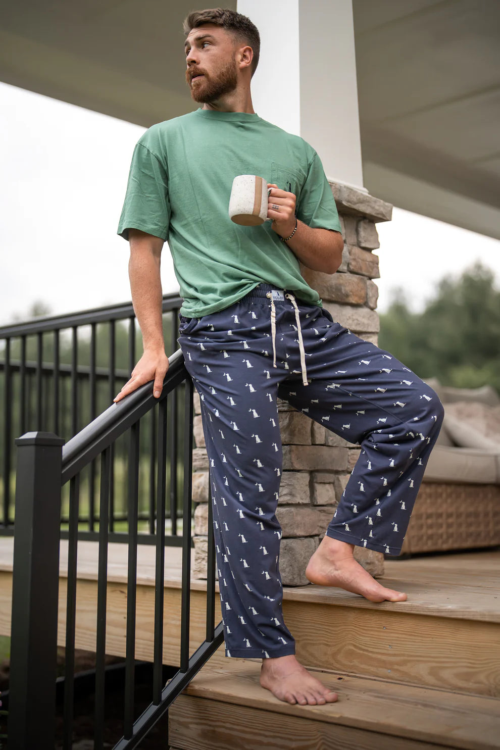 Men's Dog and Moon Pajama Pants