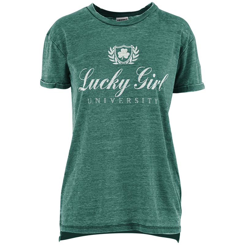 Lucky Girl University Vintage Short Sleeve T-Shirt