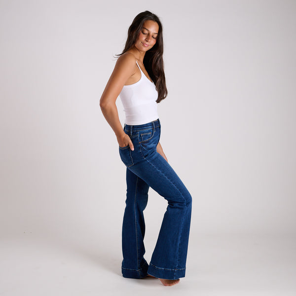 High Rise Flare Dark Wash Jeans