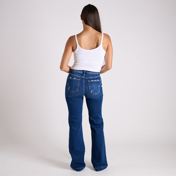 High Rise Straight Dark Wash Jeans
