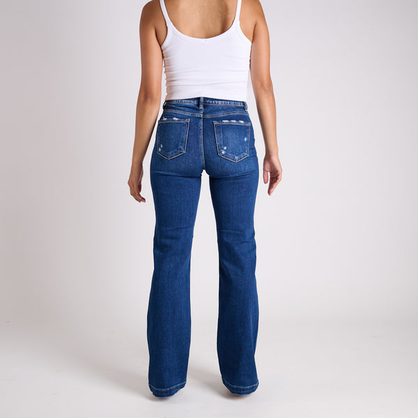 High Rise Straight Dark Wash Jeans