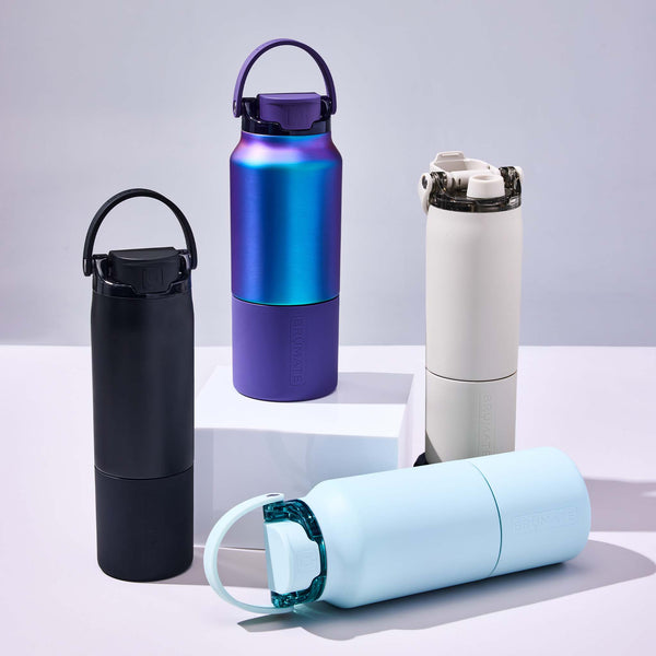 Brumate Rise 25oz and 35oz displayed in a studio setting 