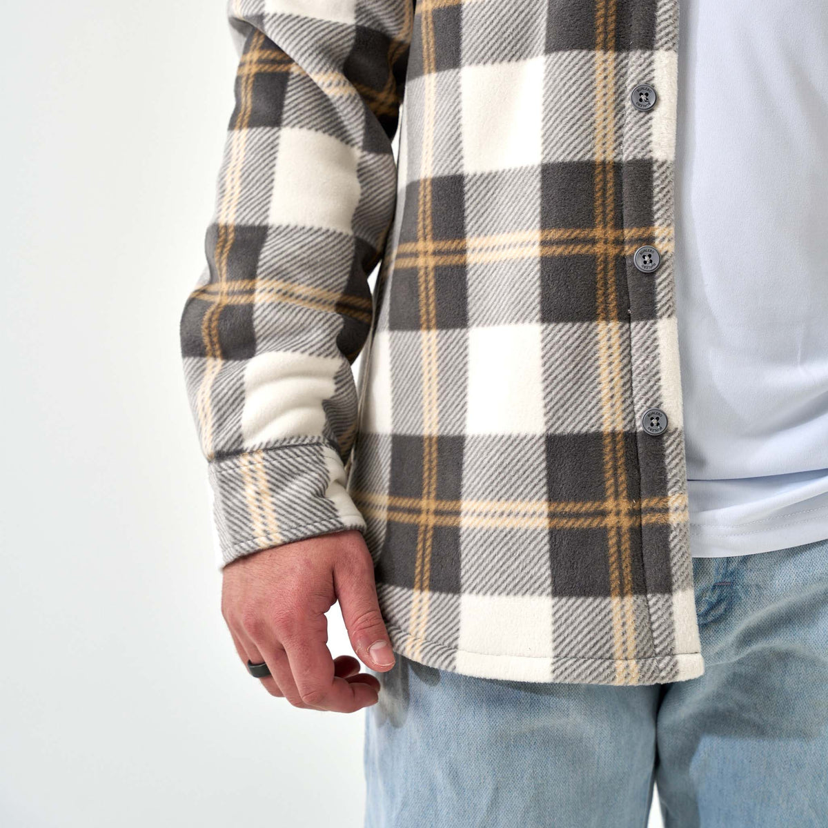 Burlebo Men's Shacket in Coyote Plaid