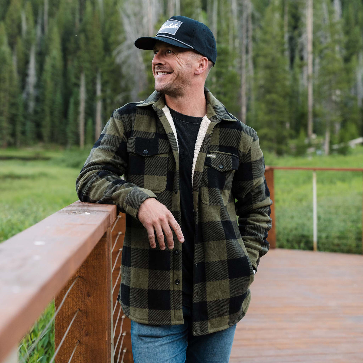 Burlebo Men's Shacket in Mallard Green Plaid