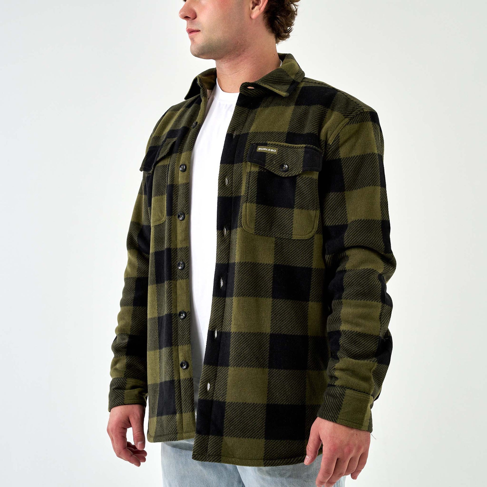 Burlebo Men's Shacket in Mallard Green Plaid