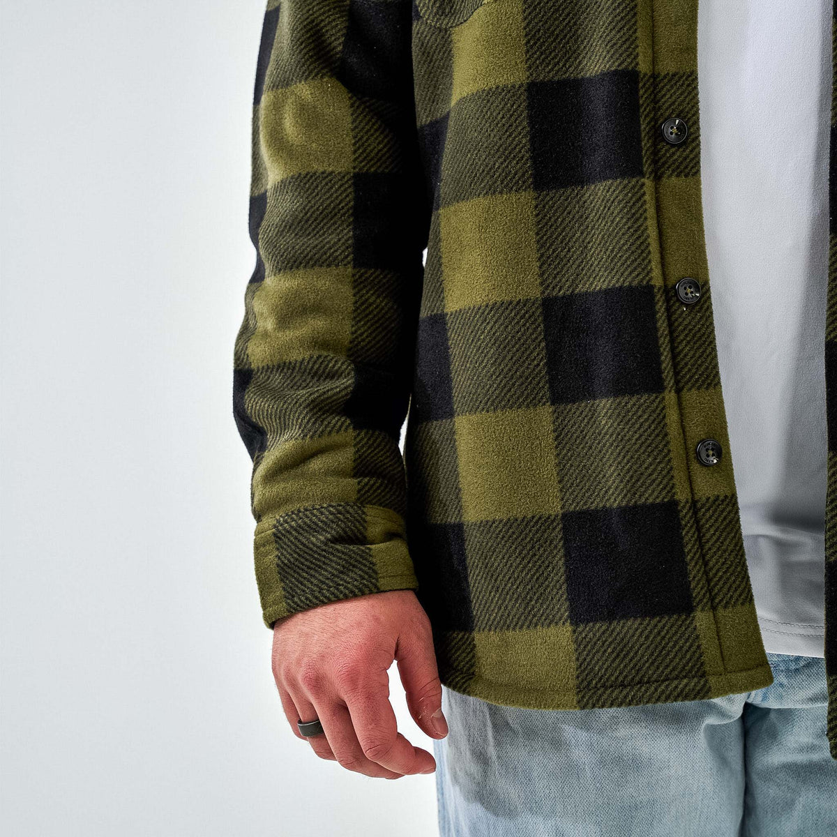 Burlebo Men's Shacket in Mallard Green Plaid