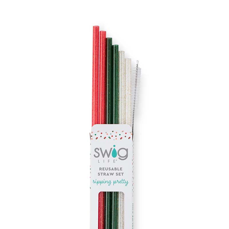 Swig™ Christmas Glitter Tall Straw Set