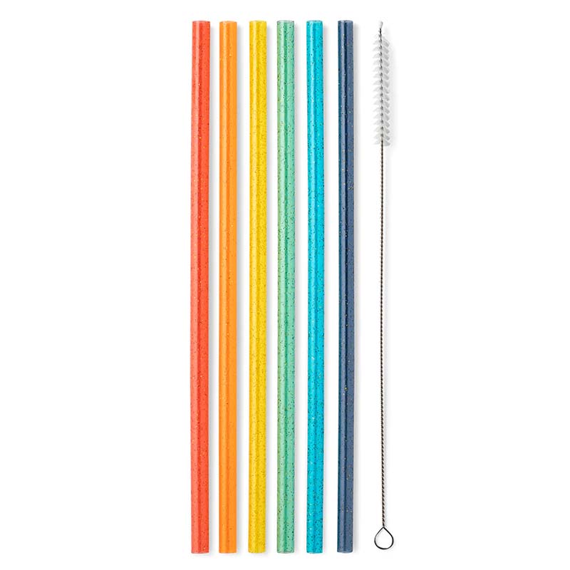 Retro Rainbow Tall Straw Set