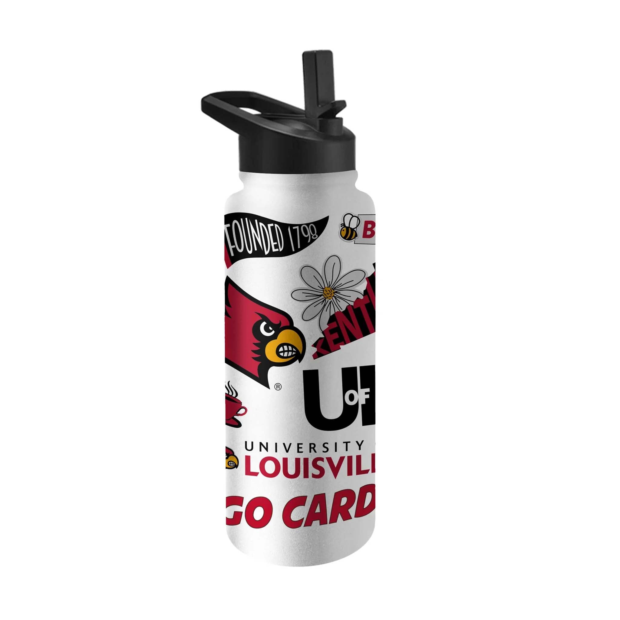 Louisville 34oz Collage Water Bottle