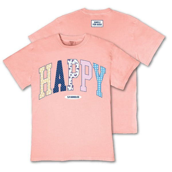 Happy Patchwork Short Sleeve T-Shirt