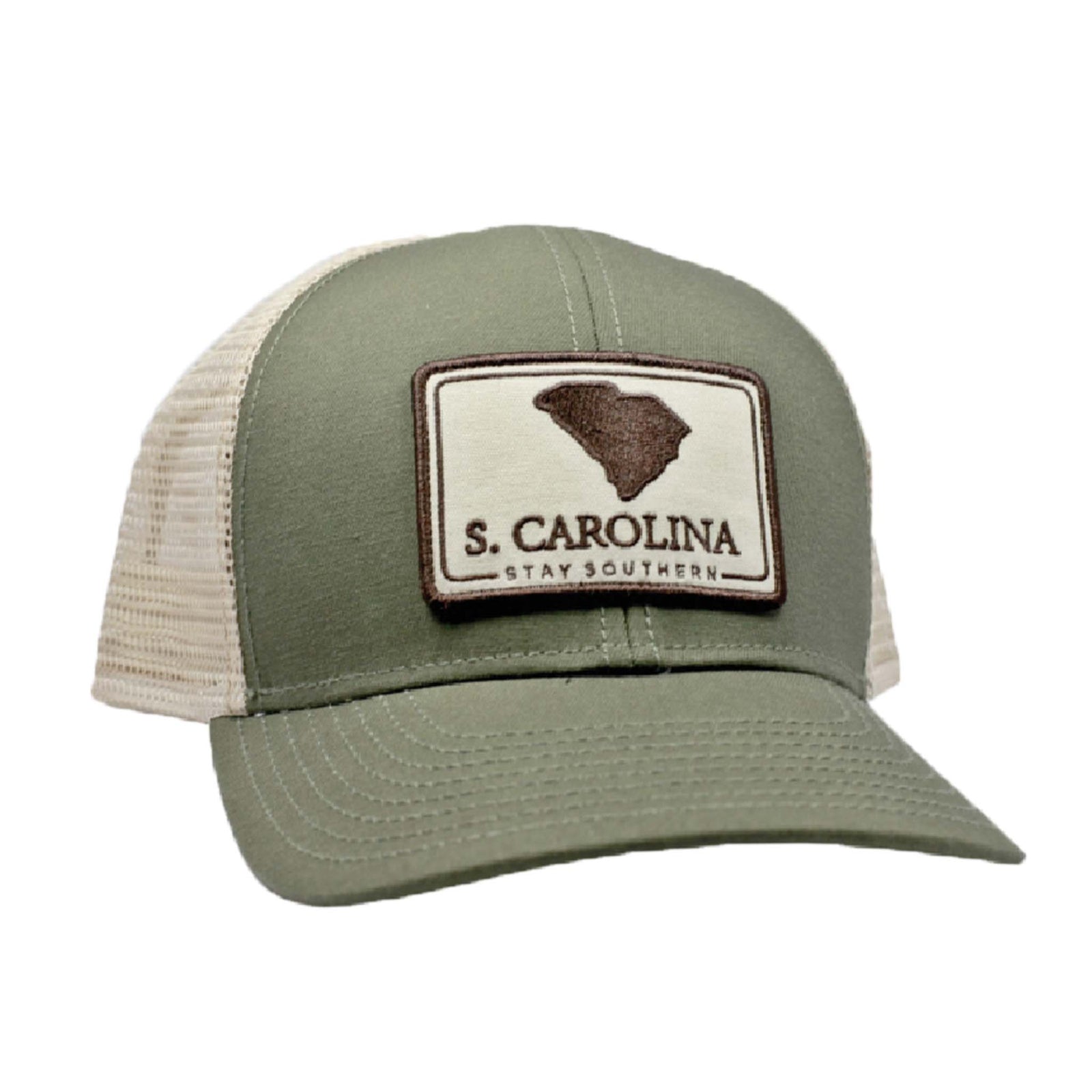 South Carolina Mesh Back Trucker Hat in Olive Khaki