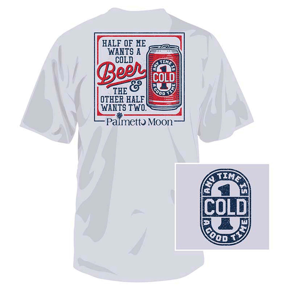 Ice Gray tshirt with a beer graphic on the back.