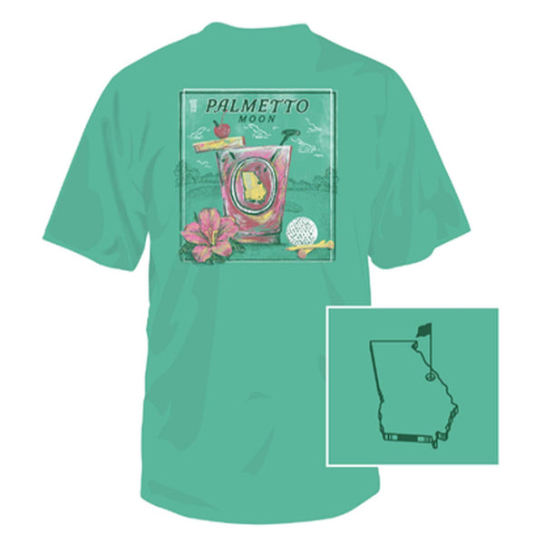 Palmetto Moon Azalea Cocktail Short Sleeve T-Shirt in island green