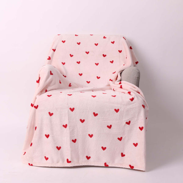 Scattered Hearts Fleece  Blanket