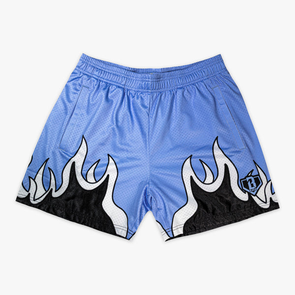 Youth Blue Flame Mesh Shorts