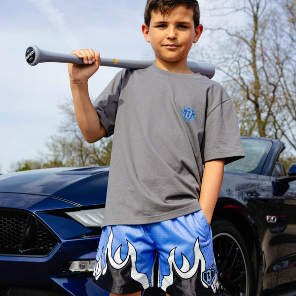Youth Blue Flame Mesh Shorts