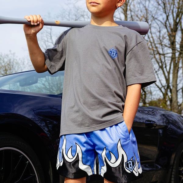 Youth Blue Flame Mesh Shorts