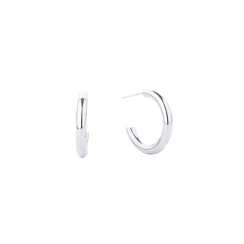 14K White Gold Extra Small Dipped Hoop Earrings