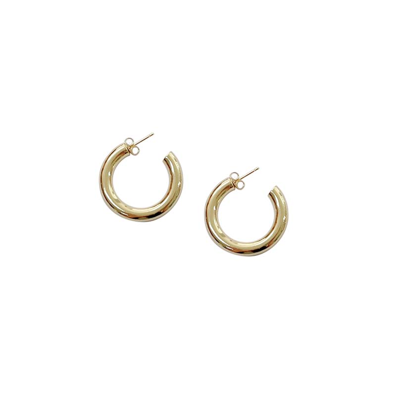 Thick Small Post Hoop Earrings