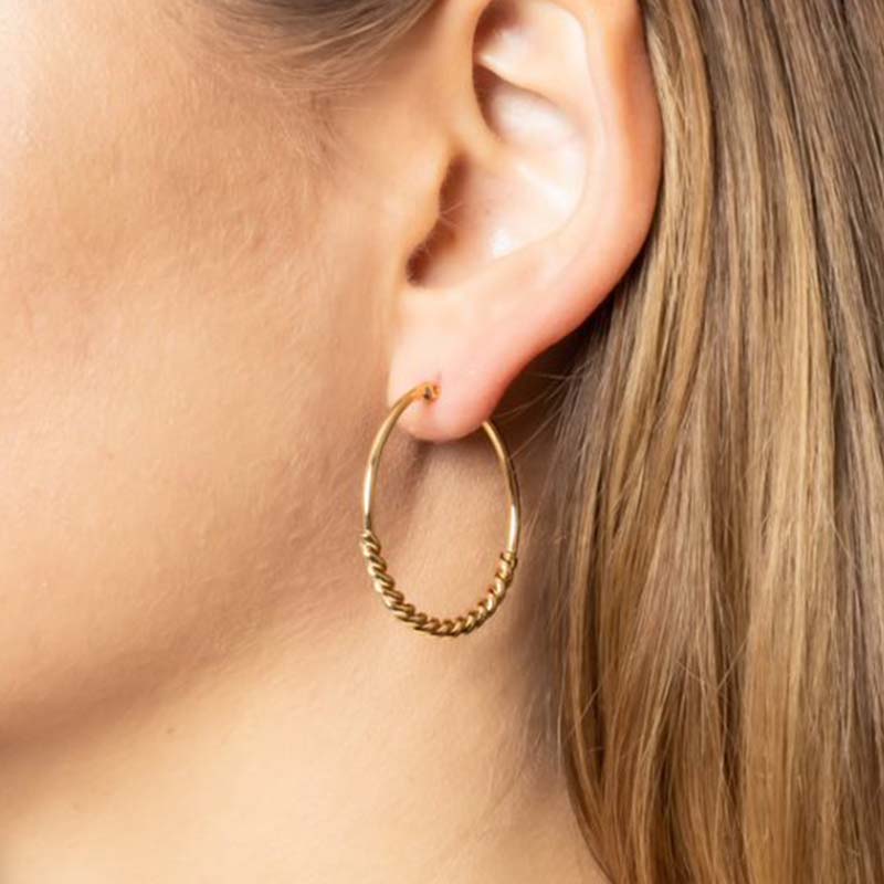 14K Gold Dipped Small Pin Catch Hoop Earrings