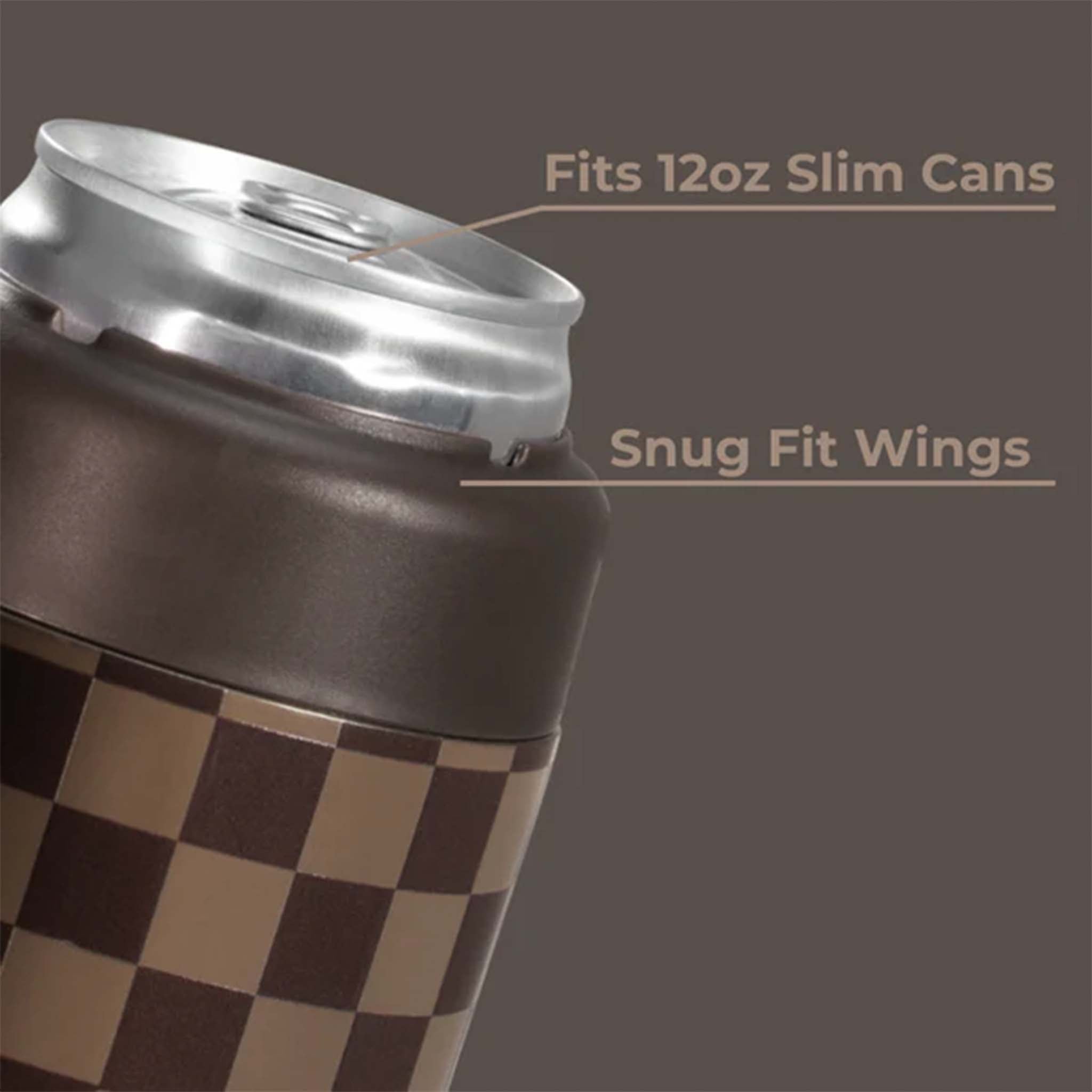 Autumn Checker Slim Can Cooler