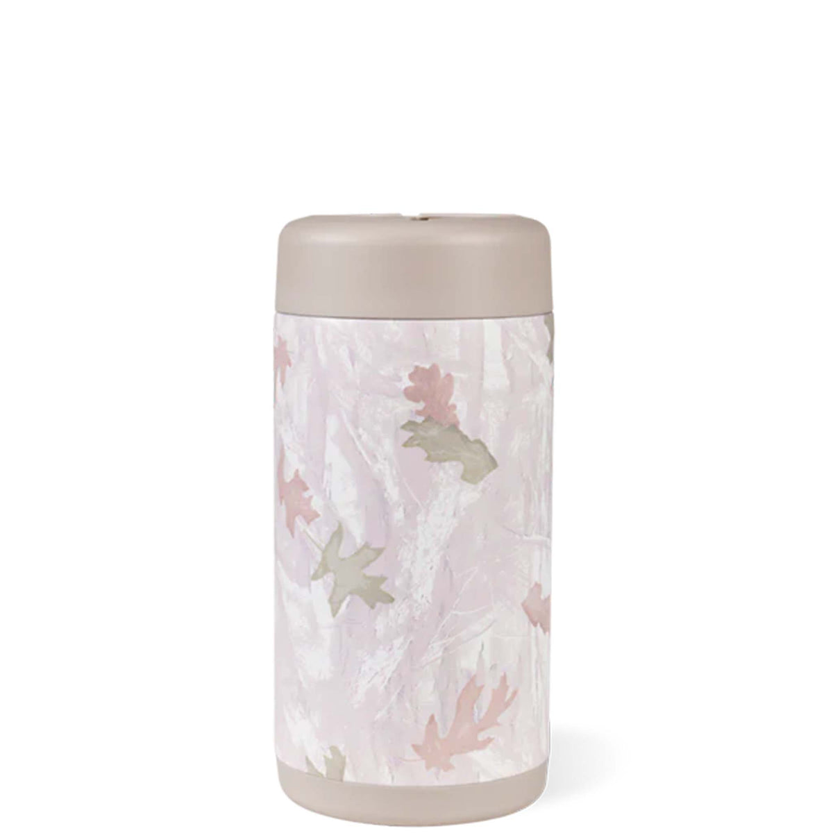Can cooler with camo pattern on a white background
