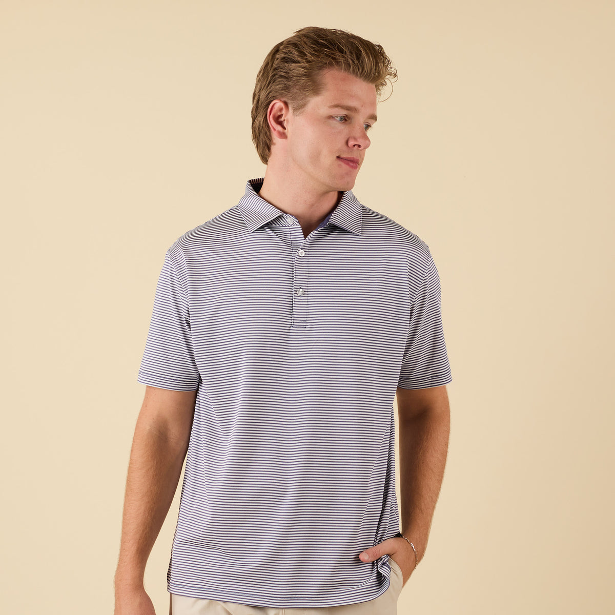 Indigo Striped Polo