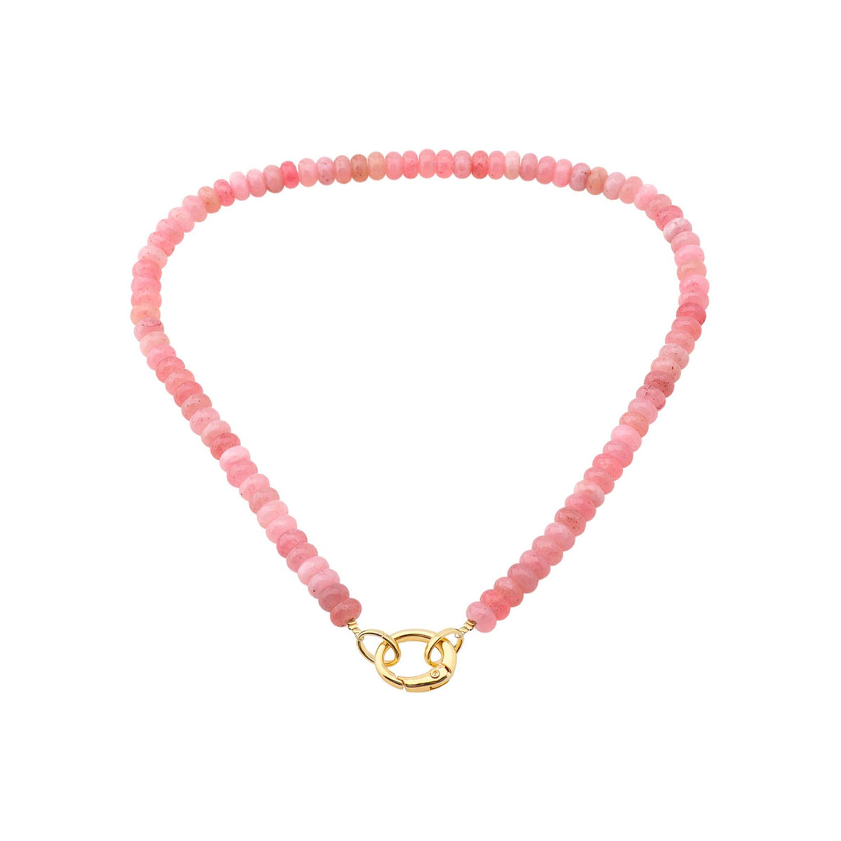 Pink Stone Necklace with Gold Clasp by what's hot jewelry