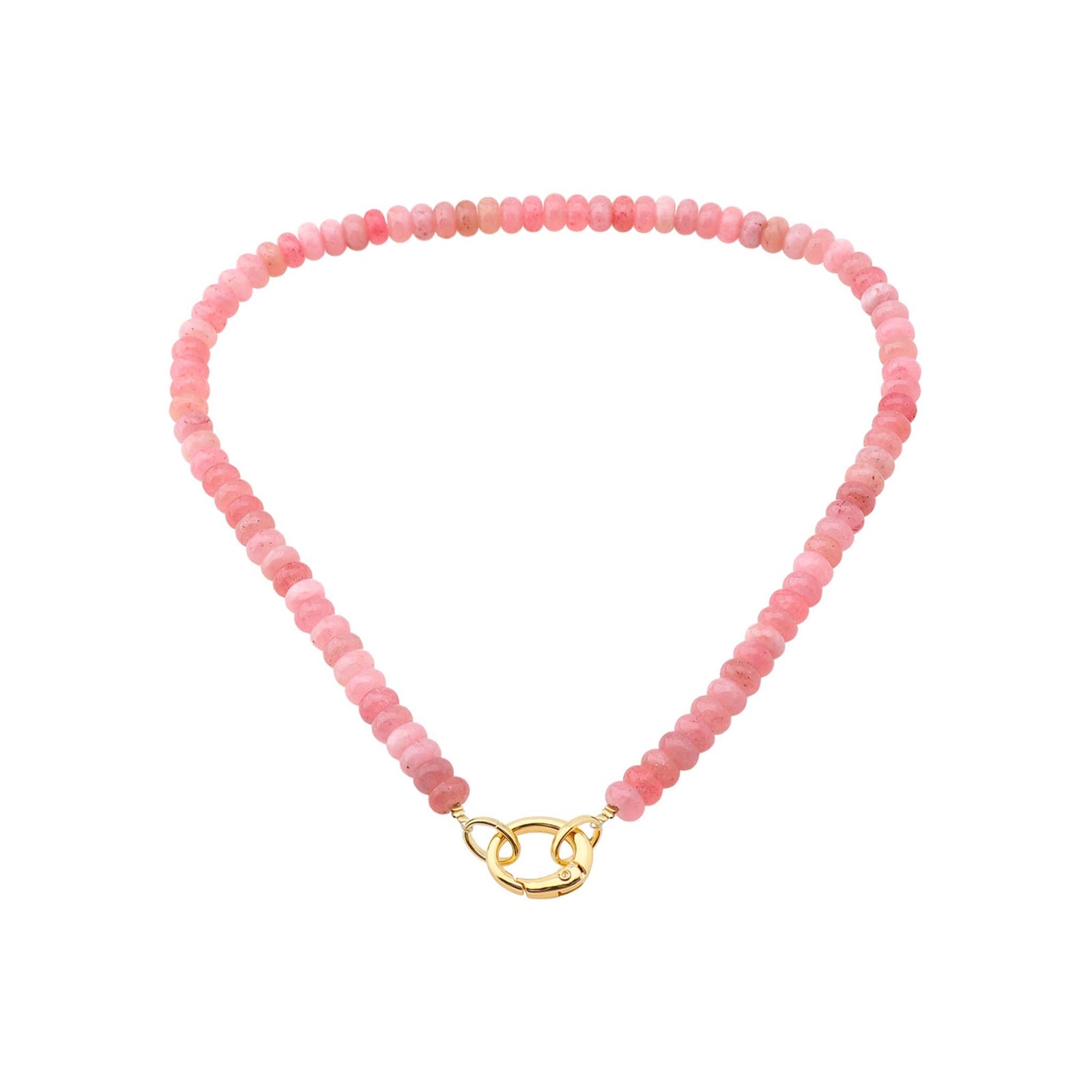 Pink Stone Necklace with Gold Clasp by what's hot jewelry