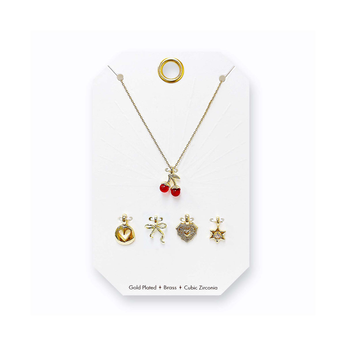 Cherry 5 Piece Adjustable Charm Necklace