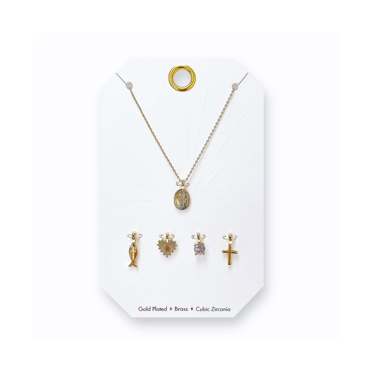 5 piece adjustable charm necklace