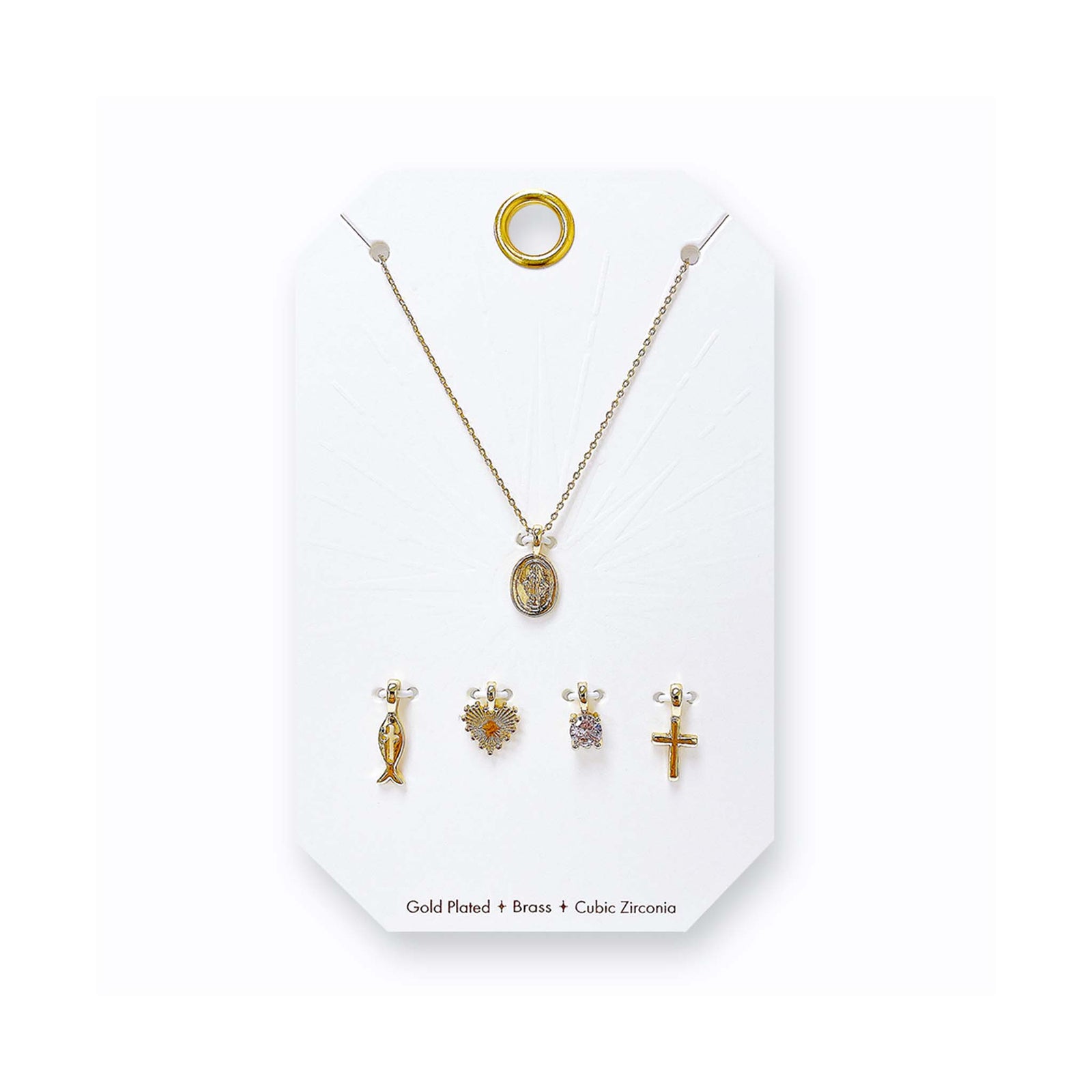 5 piece adjustable charm necklace