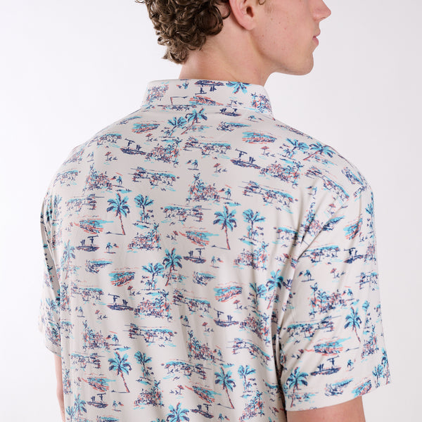 Vintage Tropical Printed Polo