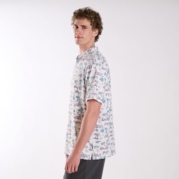 Vintage Tropical Printed Polo
