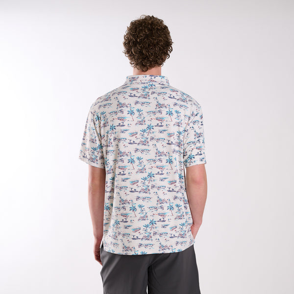 Vintage Tropical Printed Polo