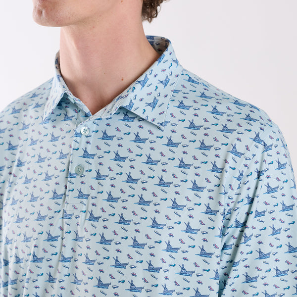 Boats and Lures Printed Polo