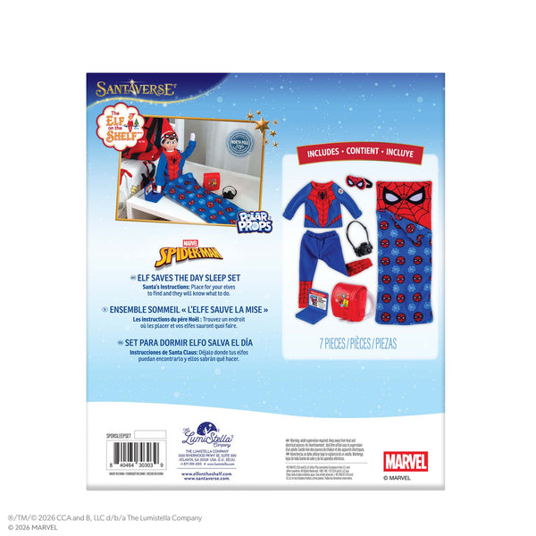 Polar Props® Marvel Spider-Man Elf Saves the Day Super Hero Sleep Set