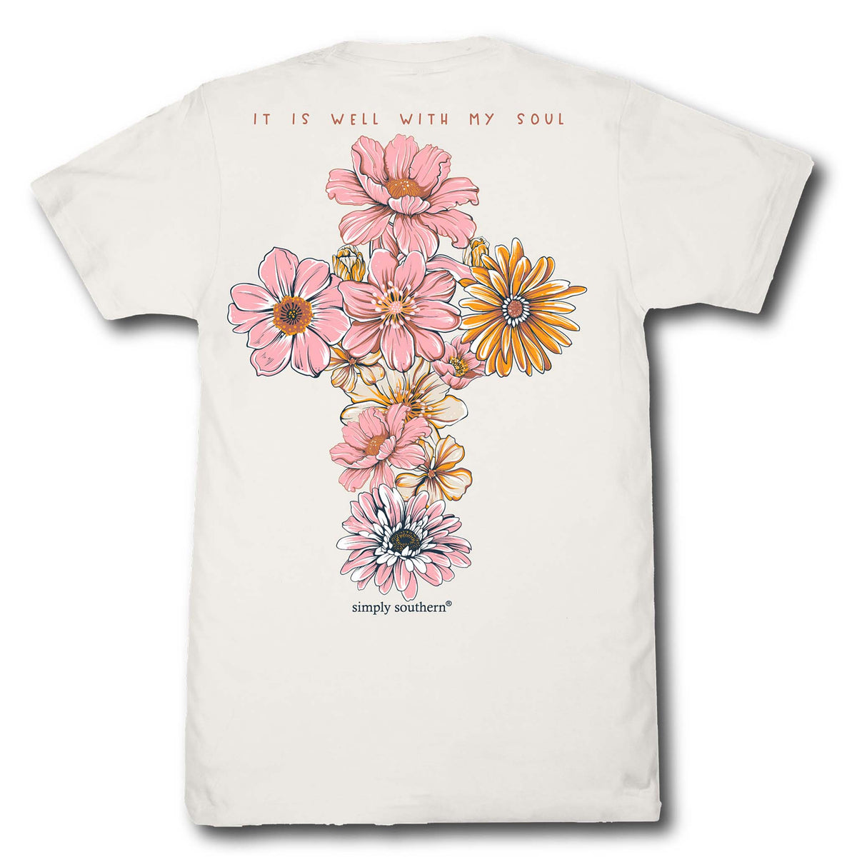 Simply Southern Well With My Soul Short Sleeve T-Shirt in linen white