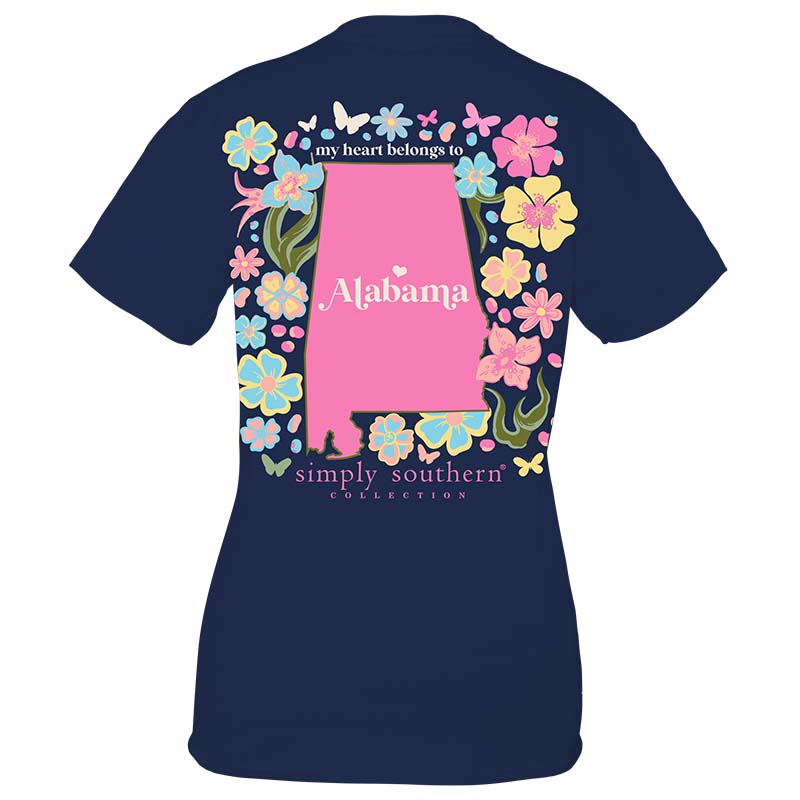 Alabama Flowers Short Sleeve T-Shirt
