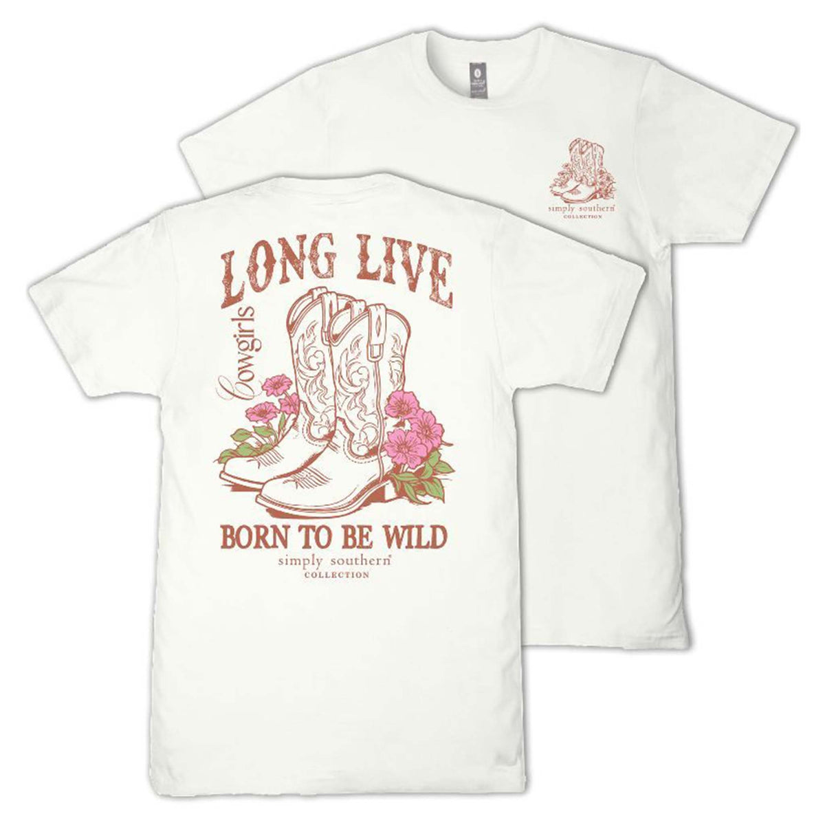 Simply Southern Born To Be Wild Short Sleeve T-Shirt in oyster off white