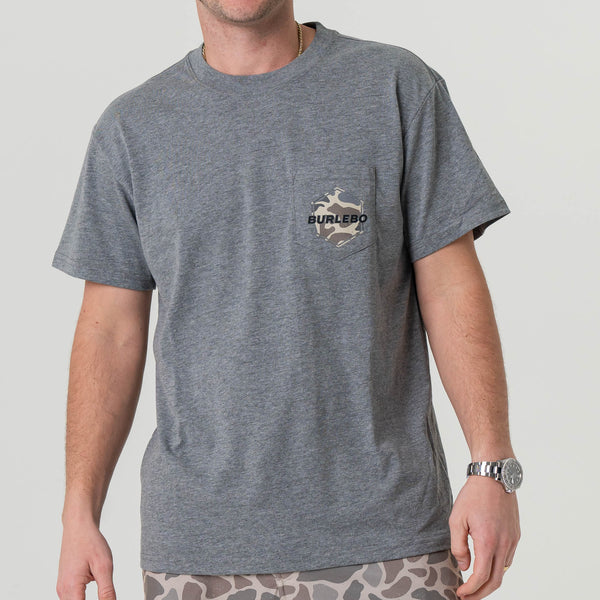 Rad Dad Deer Camo Short Sleeve T-Shirt in Dark Heather Grey