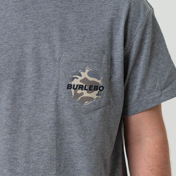 Rad Dad Deer Camo Short Sleeve T-Shirt in Dark Heather Grey