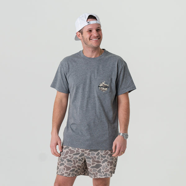 Rad Dad Deer Camo Short Sleeve T-Shirt in Dark Heather Grey