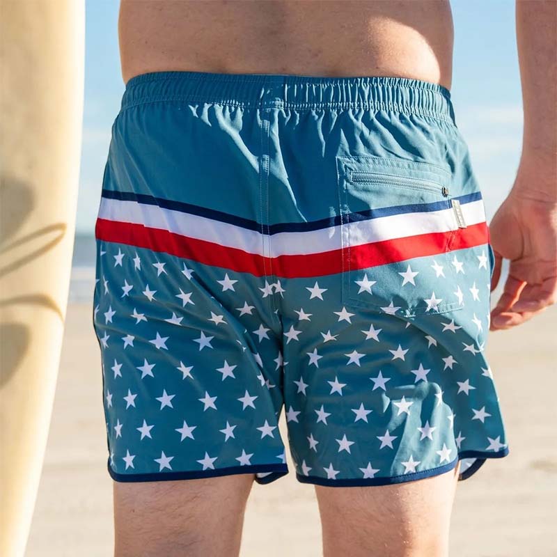 7 Inch Swim Shorts in Stars and Stripes
