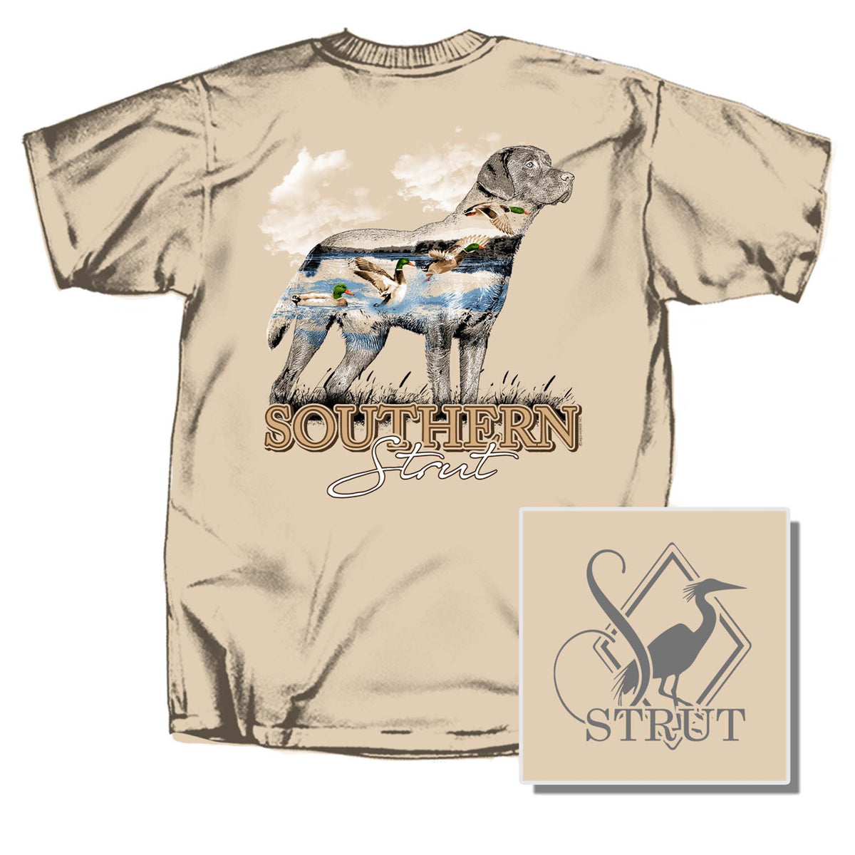 Southern Strut Lab Silhouette Short Sleeve T-Shirt in Ivory